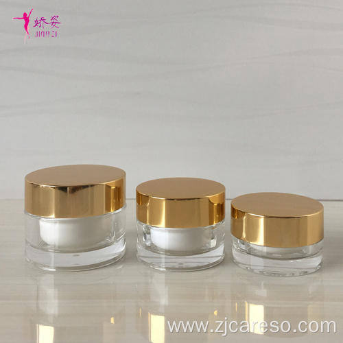 Cosmetic Packaging Plastic Cream Jar with Aluminum Cap